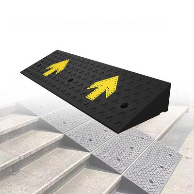 Rubber Threshold Ramps, Portable Black Curb Ramps for Cars, Wheelchairs, Caravans & RVs (100 x 25 x 9 cm)