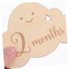 MAGICLULU 8-Piece Wooden Baby Milestone Cards with Cloud Design view 3