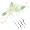 CALLARON Vintage Chinese Floral Hair Comb for Women, Green view 1