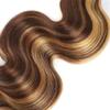 Huangj-0527 Everyday Body Wave Bundles with Frontal, P4/27 Brazilian Virgin Hair, 3 Bundles with 13x4 Lace Frontal, Easy to Wear (20/22/24 in, 18 in Closure) view 2
