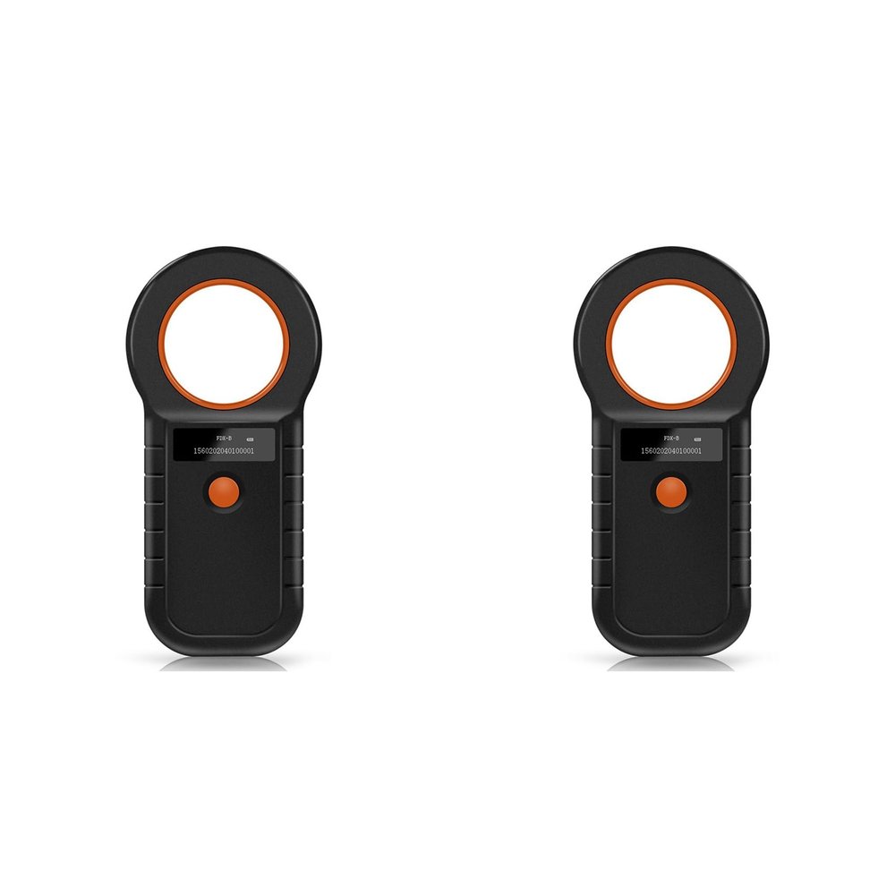 GREOHNMPAW 2-Pack Pet Microchip Reader, USB, 134.2K Dual Frequency, Black