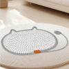 Round Horizontal Cat Scratching Mat, 33.7 x 24 x 1.9 cm, Washable Floor Protector view 3