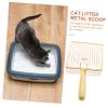 VANZACK Metal Cat Litter Scoop with Sieve and Wooden Handle view 3
