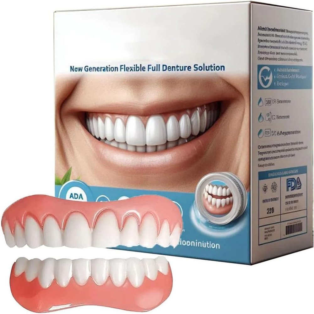 Bikenda Flexible Full Denture Silicone Reline Kit, Upper and Lower Dentures, for Men and Women (1)