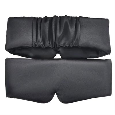 Silk Satin Sleep Mask, Comfortable Eye Mask, Eye Protection, Relaxation, Enlarged Eye Cover, for Women and Men, Sleep & Health (Black, 4 Pieces)