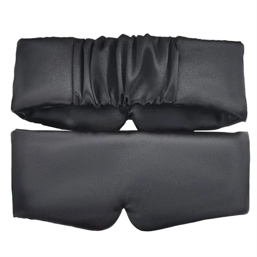 Silk Satin Sleep Mask, Comfortable Eye Mask, Eye Protection, Relaxation, Enlarged Eye Cover, for Women and Men, Sleep & Health (Black, 4 Pieces)