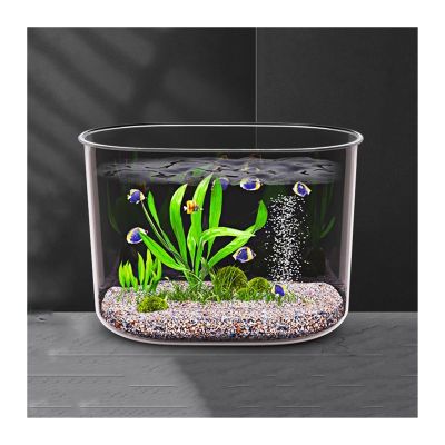 Lijiaxiuyc-101 Small Round Acrylic Aquarium, Clear, Drop-Resistant