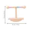 Wooden Tabletop Bird Perch Stand with Puzzle Enrichment Toy view 2