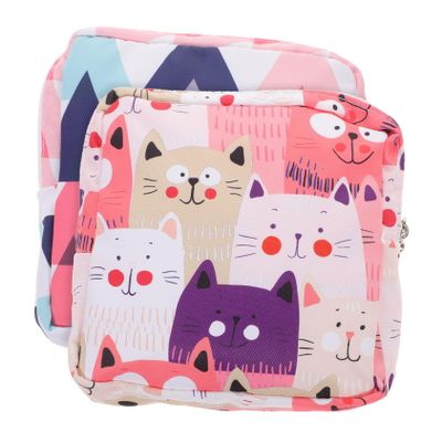 Vaguelly Portable Polyester Storage Bags, 2 Pieces, for Women's Sanitary Pads, Cute Design, Small Travel Pouches