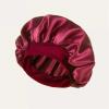 Women’s Satin Sleep Bonnet, Wine Red view 1