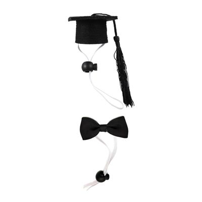 Toyvian Small Pet Graduation Hat and Bow Tie Set