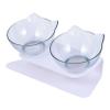 Abaodam Elevated Cat Food and Water Bowl with Removable Plastic Stand, White, for Cats and Small Dogs view 1