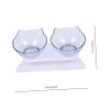 Abaodam Elevated Cat Food and Water Bowl with Removable Plastic Stand, White, for Cats and Small Dogs view 2