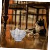 Abaodam Elevated Cat Food and Water Bowl with Removable Plastic Stand, White, for Cats and Small Dogs view 3