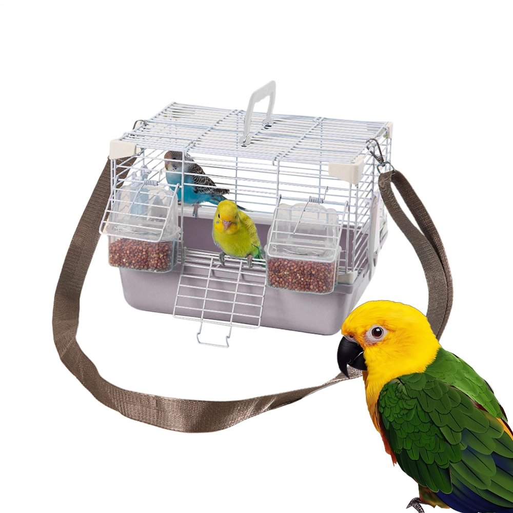 Bird Carrier, Travel Cage & Carry Box with Removable Tray and Handle