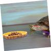 Toyvian Reptile Food Bowls, 2-Piece Resin Set, Yellow, Bowl-Shaped view 3