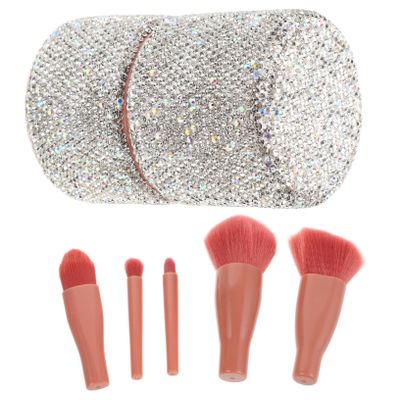 1-Piece Rhinestone Plastic Makeup Brush Holder Set