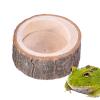 Generic Turtle Feeding Bowl, Reptile Feeding Bowl, Natural Wood Design Aquarium Decor & Amphibian Accessory for Turtles, Bearded Dragons, and Lizards view 1