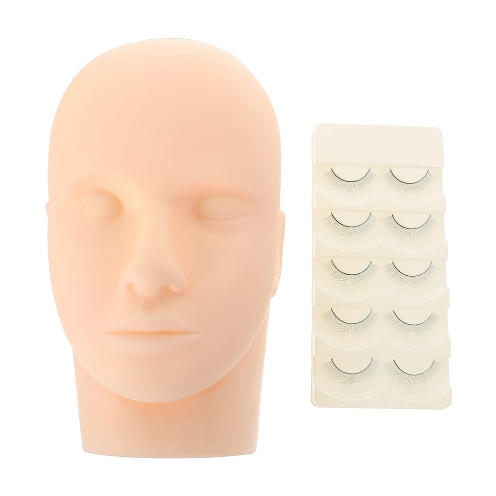 Silicone Eyelash Extension Practice Head, Set of 1