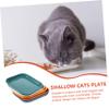 ibasenice 5-Piece Shallow Cat Food Bowls, Non-Slip Stackable PP Pet Bowls for Cats and Small Dogs, Easy to Clean view 3