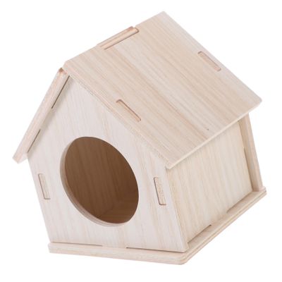 Abaodam Hamster House with Hideaway Function, Sturdy Natural Wood Small Animal House, Versatile Guinea Pig and Squirrel House