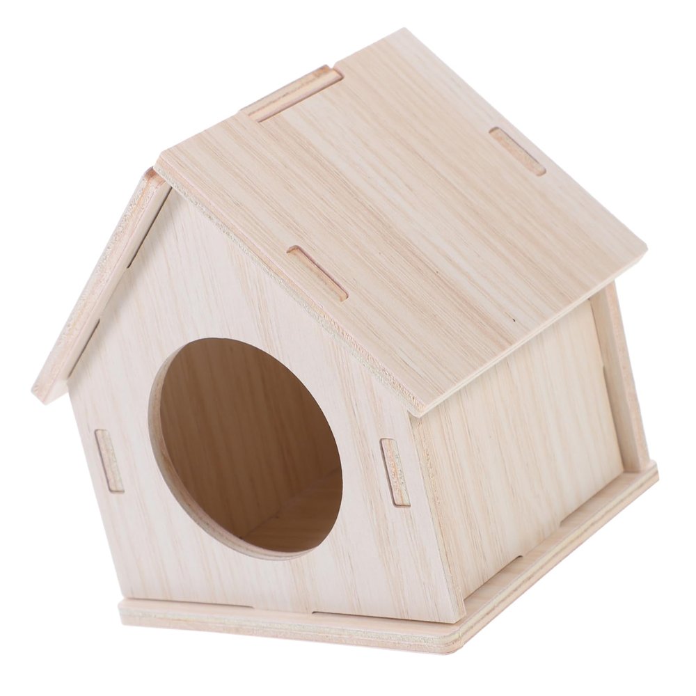 Abaodam Hamster House with Hideaway Function, Sturdy Natural Wood Small Animal House, Versatile Guinea Pig and Squirrel House