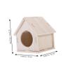 Abaodam Hamster House with Hideaway Function, Sturdy Natural Wood Small Animal House, Versatile Guinea Pig and Squirrel House view 2