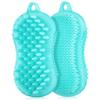 2-Pack Silicone Body Brushes, Green, Double-Sided for Head and Body view 1