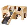 Multi-Level Guinea Pig Hideout with Stairs and Mats, Extra-Large Wooden Small-Animal House, 23.7 x 38 x 18 cm view 1