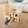 Multi-Level Guinea Pig Hideout with Stairs and Mats, Extra-Large Wooden Small-Animal House, 23.7 x 38 x 18 cm view 2