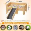 Multi-Level Guinea Pig Hideout with Stairs and Mats, Extra-Large Wooden Small-Animal House, 23.7 x 38 x 18 cm view 4