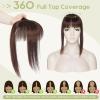 S-noilite Human Hair Topper for Women with Bangs, 150% Density, Mono Base, 50 cm, 47 g, #2 Dark Brown view 2