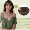 S-noilite Human Hair Topper for Women with Bangs, 150% Density, Mono Base, 50 cm, 47 g, #2 Dark Brown view 3