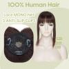 S-noilite Human Hair Topper for Women with Bangs, 150% Density, Mono Base, 50 cm, 47 g, #2 Dark Brown view 4