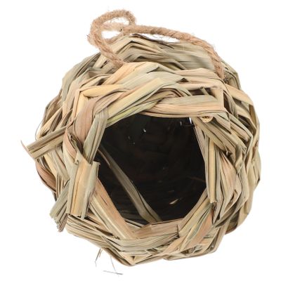 Handwoven Straw Bird Nest, Handmade, Breathable, for Small Animals