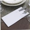 White Disposable Paper Napkins with Utensil Pocket for Parties and Weddings view 4