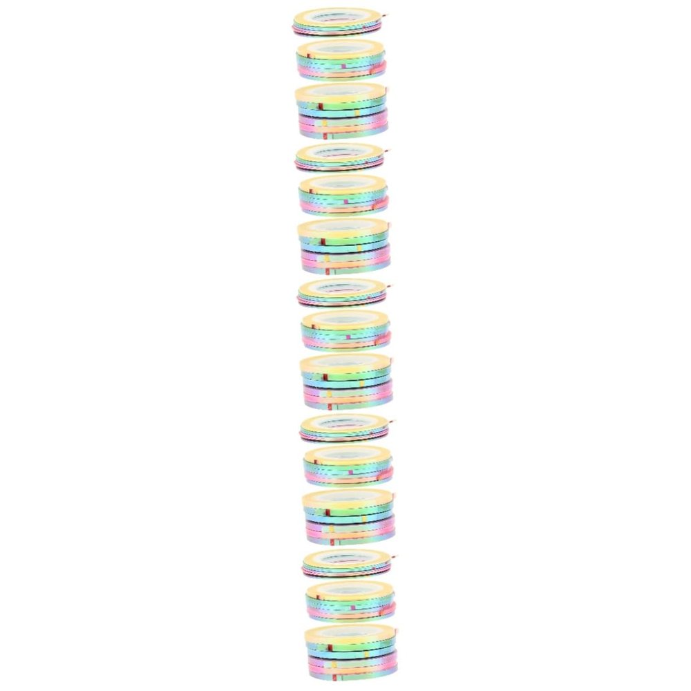 CALLARON 5 Sets Nail Art Strip Tape Stickers, Metallic Lines, 18 Rolls × 5