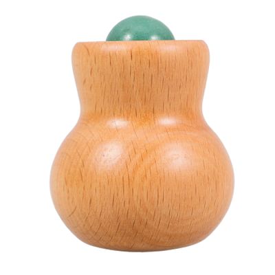 Green Stone and Wood Facial Roller for Eye and Neck Massage