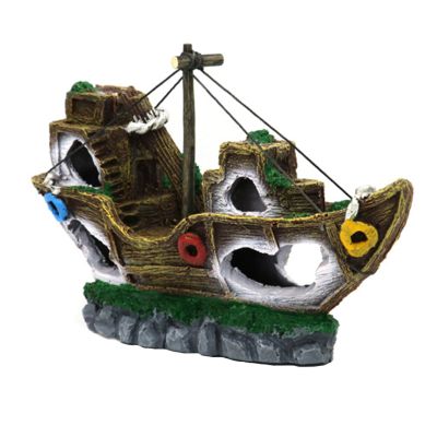 Toddmomy Pirate Ship Aquarium Ornament