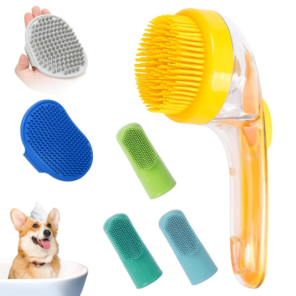 Dog Bath Brush with Shampoo Dispenser