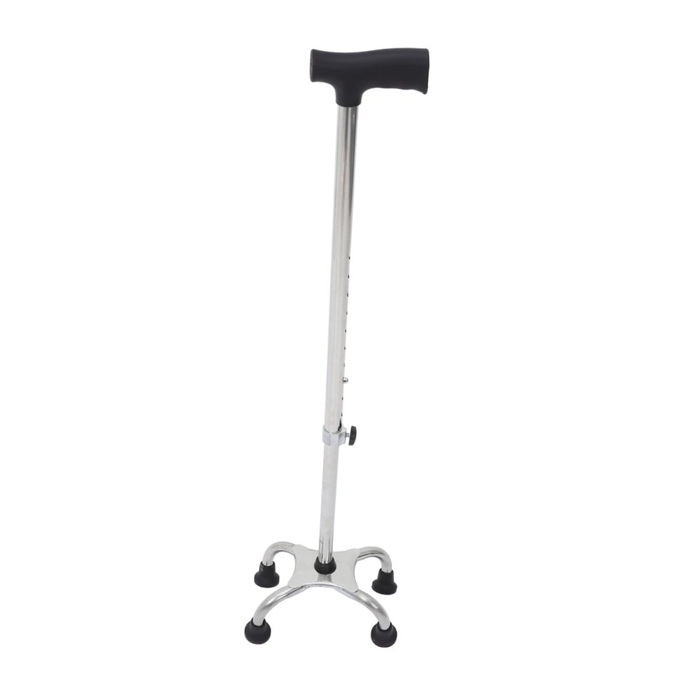 Adjustable Walking Cane with Non-Slip Stainless Steel Tip, Black