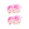 DEARMAMY 2-Piece Fabric Rose Hair Combs view 1