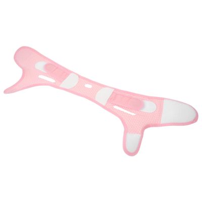 Mikinona Breathable V-Shaped Face-Lifting Band for Double-Chin Tightening, Soft Fabric, Fashionable Pink