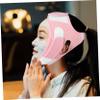 Mikinona Breathable V-Shaped Face-Lifting Band for Double-Chin Tightening, Soft Fabric, Fashionable Pink view 2
