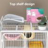 Metal Square-Tube Cat Cage with Platform and Ladder, Black, 78 × 54 × 140 cm view 3