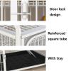 Metal Square-Tube Cat Cage with Platform and Ladder, Black, 78 × 54 × 140 cm view 4