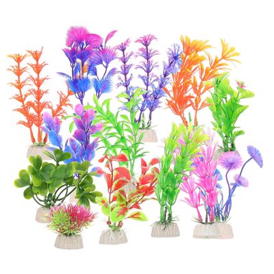GRIRIW Artificial Water Plants Decoration Set for Aquariums