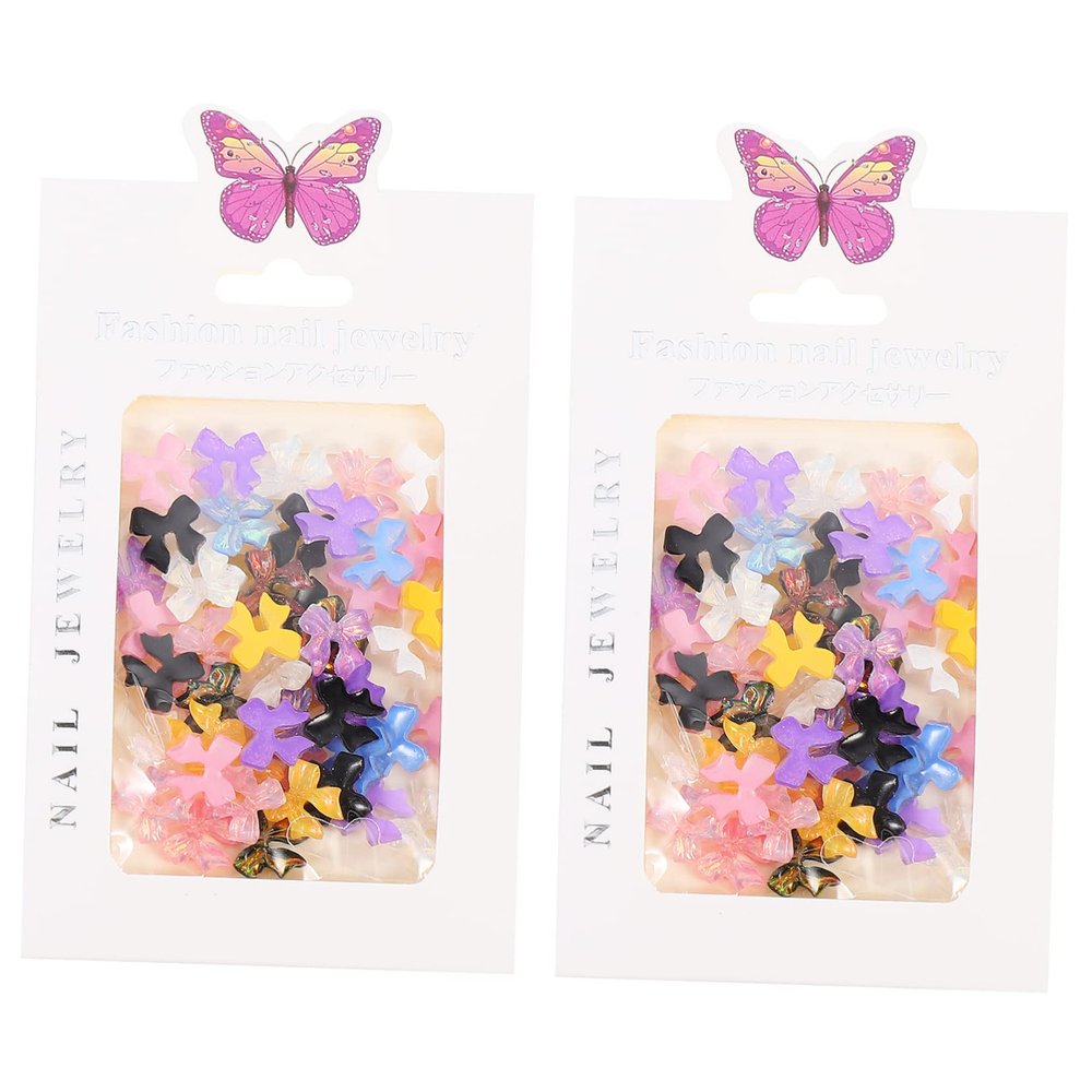 Bow Nail Stickers, 100 Pieces, Resin, for Women