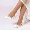Gycdwjh Women's Closed-Toe Pearl-Trimmed Satin Pumps, Royal Blue, EU 35 view 2
