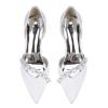 Gycdwjh Women's Closed-Toe Pearl-Trimmed Satin Pumps, Royal Blue, EU 35 view 4